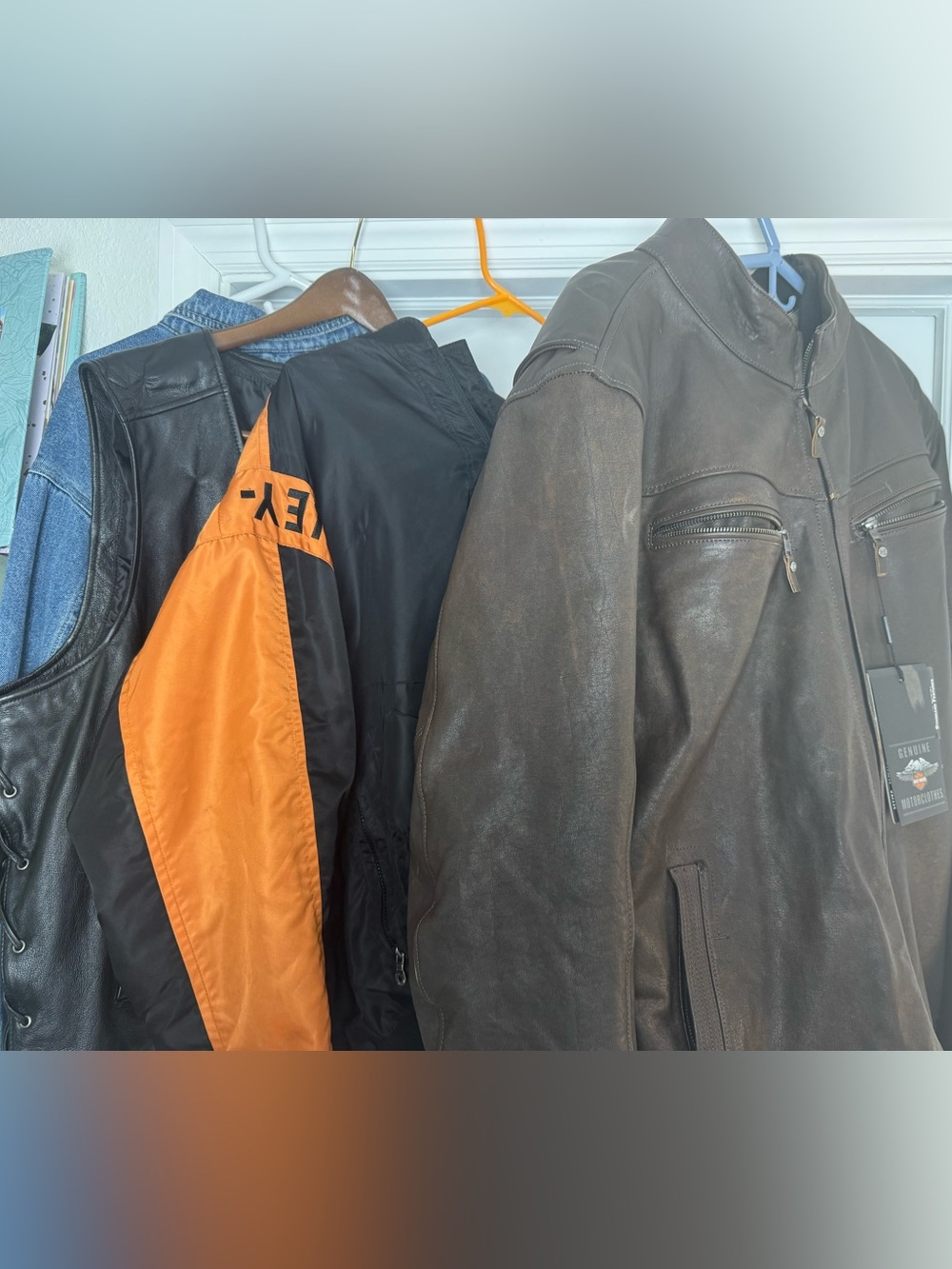 Harley Davidson Bundle Leather Jacket in Brown - 4 Mens Jackets & Coats Size 2xl